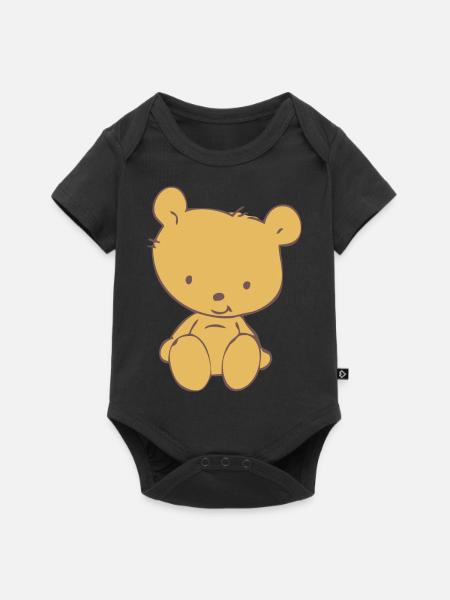 Toy Teddy Bear - Baby Premium Kurzarmbody - Schwarz