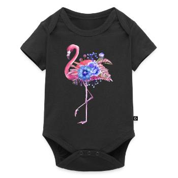 Aquarelle Flamingo - Body à manches courtes Premium Bébé - noir - Devant