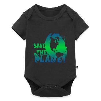 Save the planet Klimaschutz - Baby Premium Kurzarmbody - Schwarz - Vorne