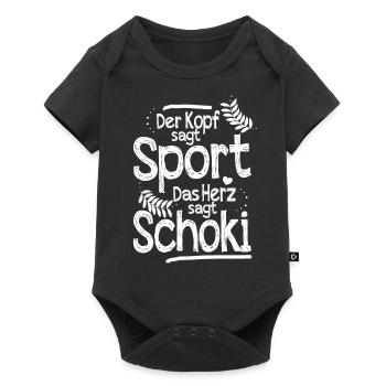 Dire drôle sports et chocolat - Body à manches courtes Premium Bébé - noir - Devant