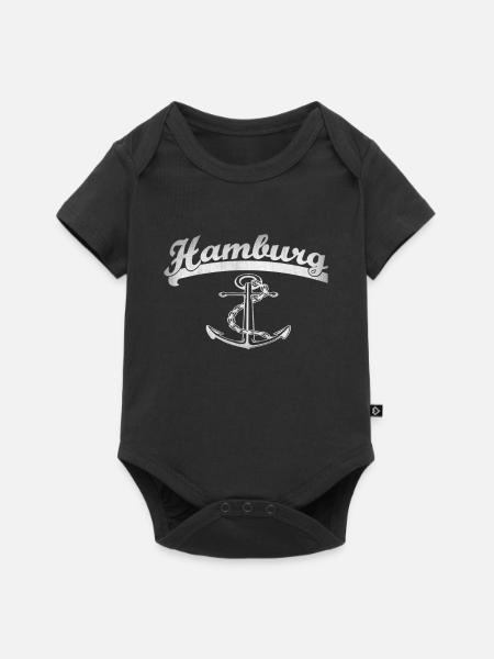 Hamburg Anker - Baby Premium Kurzarmbody - Schwarz