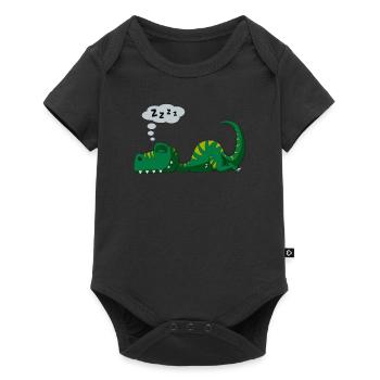 Dinosaur T-Rex Good night baby kids - Baby Premium short-sleeve bodysuit - black - Front