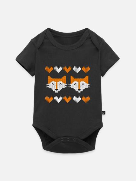 Merry Cfhristmas fox t shirts - Baby Premium short-sleeve bodysuit - black