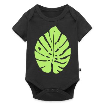 Monstera Leaf / Monstera Leaf 1c - Baby Premium short-sleeve bodysuit - black - Front