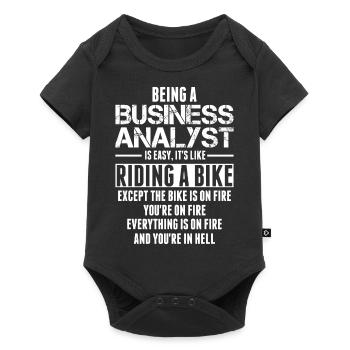 Being A Business Analyst Is Like Riding A Bike - Baby Premium short-sleeve bodysuit - black - Front