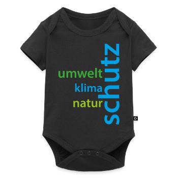 Klima-, Umwelt- und Naturschutz Schriftzug - Baby Premium Kurzarmbody - Schwarz - Vorne