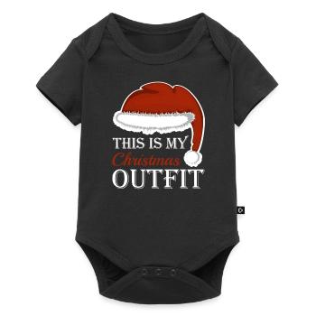 Tenue de Noël Noël drôle - Body à manches courtes Premium Bébé - noir - Devant