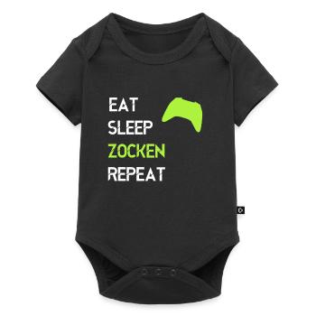 Eat Sleep Zocken Repeat Gamer Gaming Video Games - Baby Premium short-sleeve bodysuit - black - Front