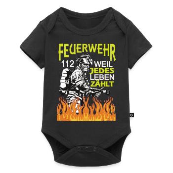 Feuerwehr,112. Weil jedes Leben Zählt. - Baby Premium Kurzarmbody - Schwarz - Vorne