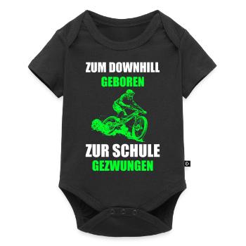 Downhill cooler Spruch Fahrrad Bike Geschenkidee - Baby Premium Kurzarmbody - Schwarz - Vorne
