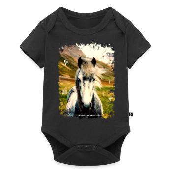 PFERD - Baby Premium Kurzarmbody - Schwarz - Vorne
