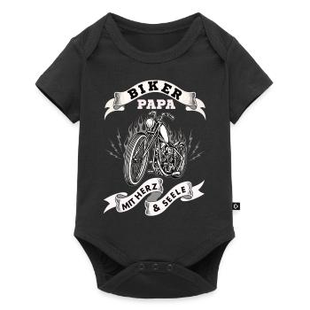 Biker Dad with heart and soul - Baby Premium short-sleeve bodysuit - black - Front