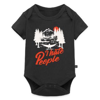 I hate People - Baby Premium short-sleeve bodysuit - black - Front