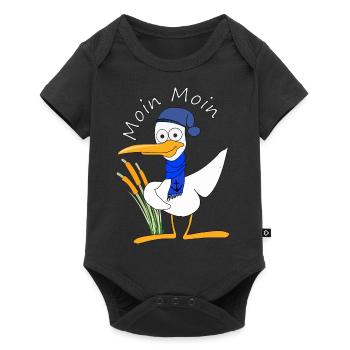 Moin Moin - Baby Premium Kurzarmbody - Schwarz - Vorne