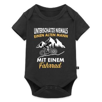 unterschätze niemals einen alten Mann - Baby Premium Kurzarmbody - Schwarz - Vorne