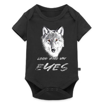Wolf head with red eyes - Baby Premium short-sleeve bodysuit - black - Front