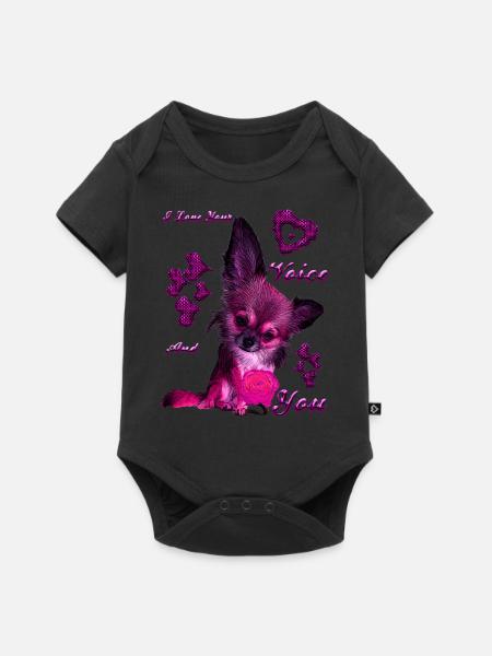 Niedlicher Hund Chihuahua Geschenk - Baby Premium Kurzarmbody - Schwarz