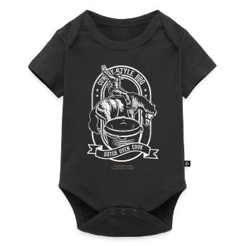 Dutch Oven T-shirt Cuisine de style cowboy - Body à manches courtes Premium Bébé - noir - Devant
