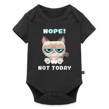 Grumpy Cat, Dackelkatze, Nope, Not Today - Baby Premium Kurzarmbody - Schwarz - Vorne