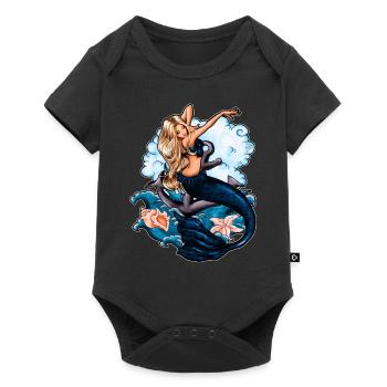 Blonde mermaid illustration | Yolo artwork - Baby Premium short-sleeve bodysuit - black - Front