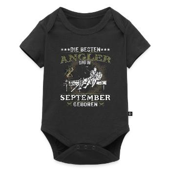 Angeln Angler Geburtstag September Grunge Geschenk - Baby Premium Kurzarmbody - Schwarz - Vorne