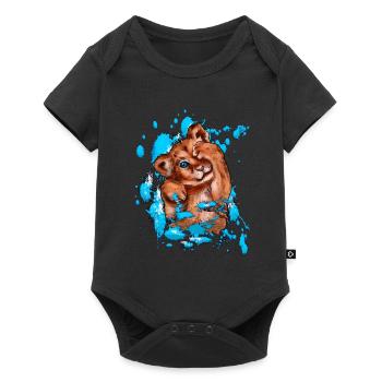 Illustration de lionceau | Oeuvre de Yolo - Body à manches courtes Premium Bébé - noir - Devant