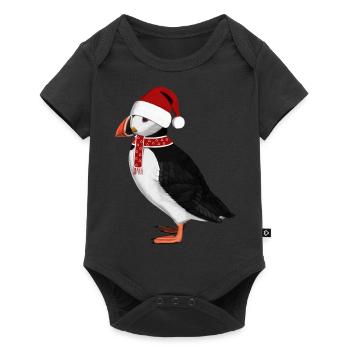 Bonnet Écharpe Père Noël Oiseau Macareux - Body à manches courtes Premium Bébé - noir - Devant
