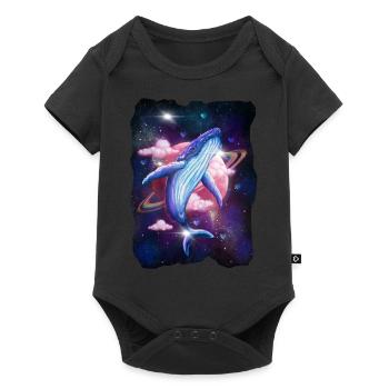 Cosmic space whale galaxy whale space - Baby Premium short-sleeve bodysuit - black - Front