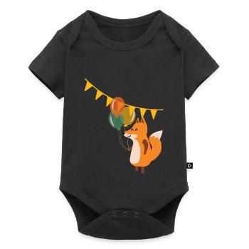 Renard avec des ballons - Body à manches courtes Premium Bébé - noir - Devant