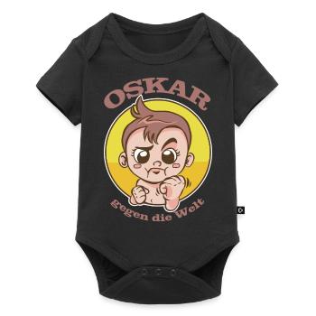 Frecher Oskar - Baby Premium Kurzarmbody - Schwarz - Vorne