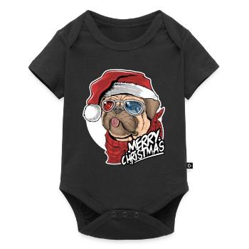 Christmas Dog - Merry Christmas - Baby Premium short-sleeve bodysuit - black - Front