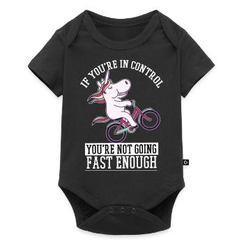 Sweet unicorn on a bike - Baby Premium short-sleeve bodysuit - black - Front