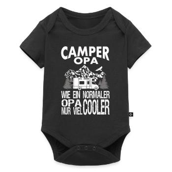 Camping auf dem Campingplatz - Baby Premium Kurzarmbody - Schwarz - Vorne