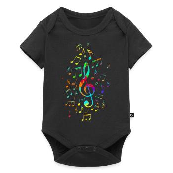 Bunte Musik - Baby Premium Kurzarmbody - Schwarz - Vorne