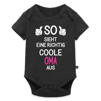 So sieht eine richtig coole Oma aus - Baby Premium Kurzarmbody - Schwarz - Vorne