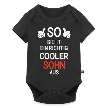 So sieht ein richtig cooler Sohn aus - Baby Premium Kurzarmbody - Schwarz - Vorne