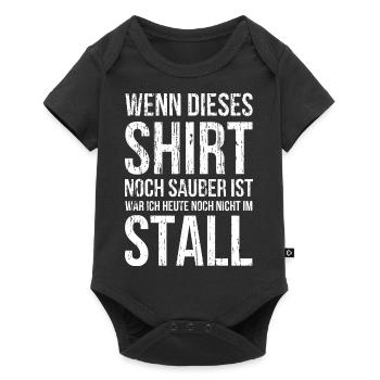 Pferd reiten Hannoveraner Horse Mädchen Reiter - Baby Premium Kurzarmbody - Schwarz - Vorne