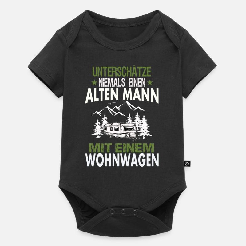 Camping Camper Geschenk - Baby Premium Kurzarmbody - Schwarz