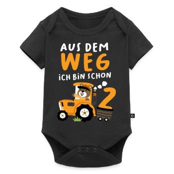 2. Geburtstag Junge Traktor Ich bin schon 2 Jahre - Baby Premium Kurzarmbody - Schwarz - Vorne