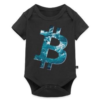 Bitcoin Logo Texture de l’eau - Body à manches courtes Premium Bébé - noir - Devant