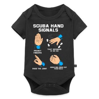 Diver Hand Sign Scuba Diving - Baby Premium short-sleeve bodysuit - black - Front