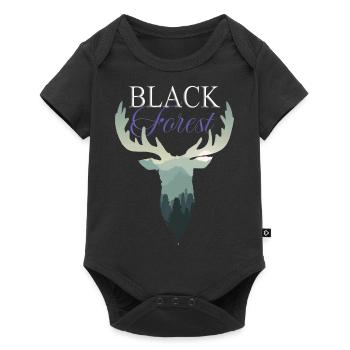 Forêt Noire tendance Cerf - Body à manches courtes Premium Bébé - noir - Devant