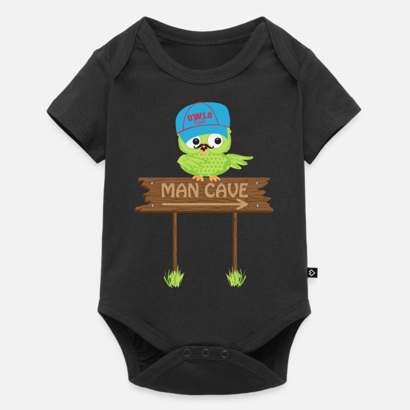 Owl MAN CAVE - Baby Premium short-sleeve bodysuit - black