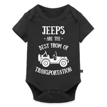 Les jeeps sont le meilleur moyen de transport - Body à manches courtes Premium Bébé - noir - Devant