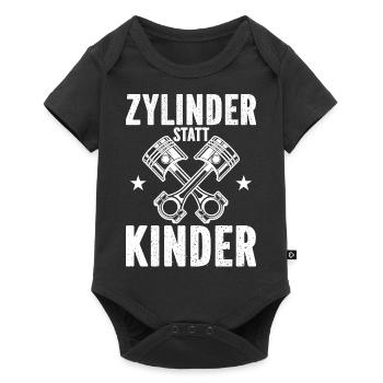 Zylinder statt Kinder - Baby Premium Kurzarmbody - Schwarz - Vorne