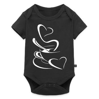 Café Tasse Avec Coeur Café Café Cadeau Amour - Body à manches courtes Premium Bébé - noir - Devant