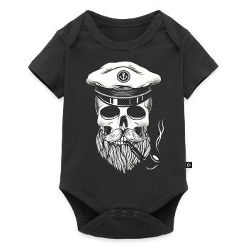 Captain Skull Sailor - Baby Premium short-sleeve bodysuit - black - Front