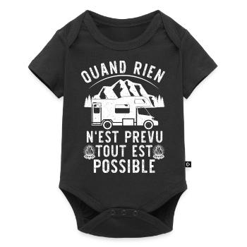 Tout Est Possible Camping-Car Camping Campeur - Body à manches courtes Premium Bébé - noir - Devant