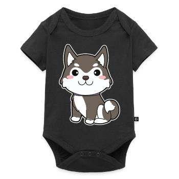Siberian Husky - Baby Premium short-sleeve bodysuit - black - Front