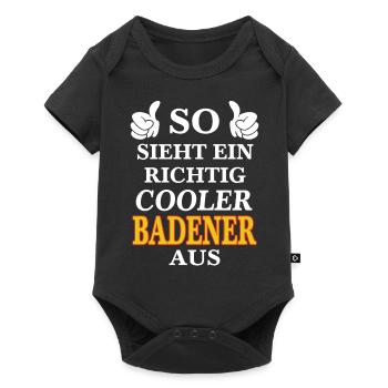 Badische Sprüche | Baden Badnerland Geschenkideen - Baby Premium Kurzarmbody - Schwarz - Vorne